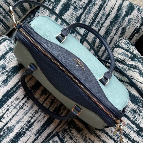 Kate Spade Colorblock Pebbled Leather Mimi Satchel Aphrodite - Picture 11 of 16